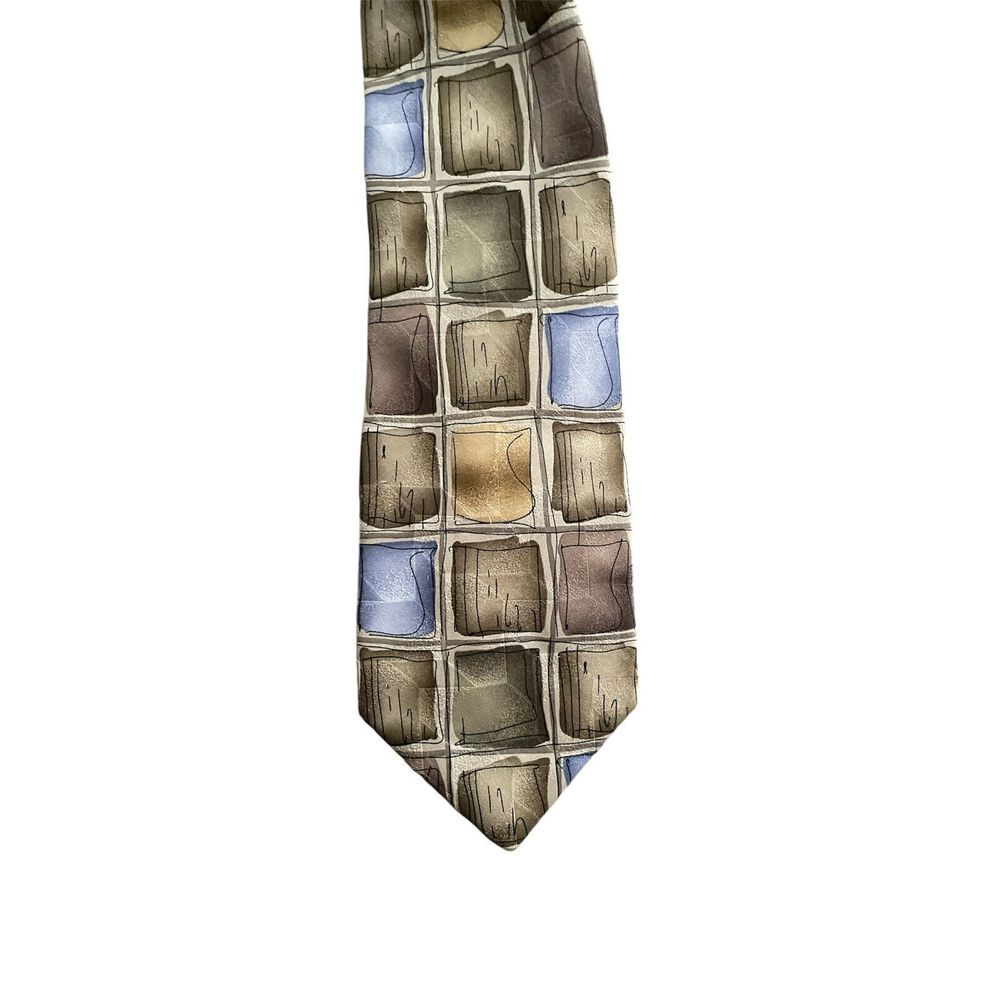 Jerry Garcia Hand Hold Coll. 28 Geometric Soft Muted Colors 💯‎ Silk